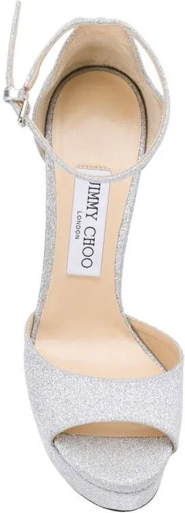 Jimmy Choo Max 150mm glitter sandals Metallic