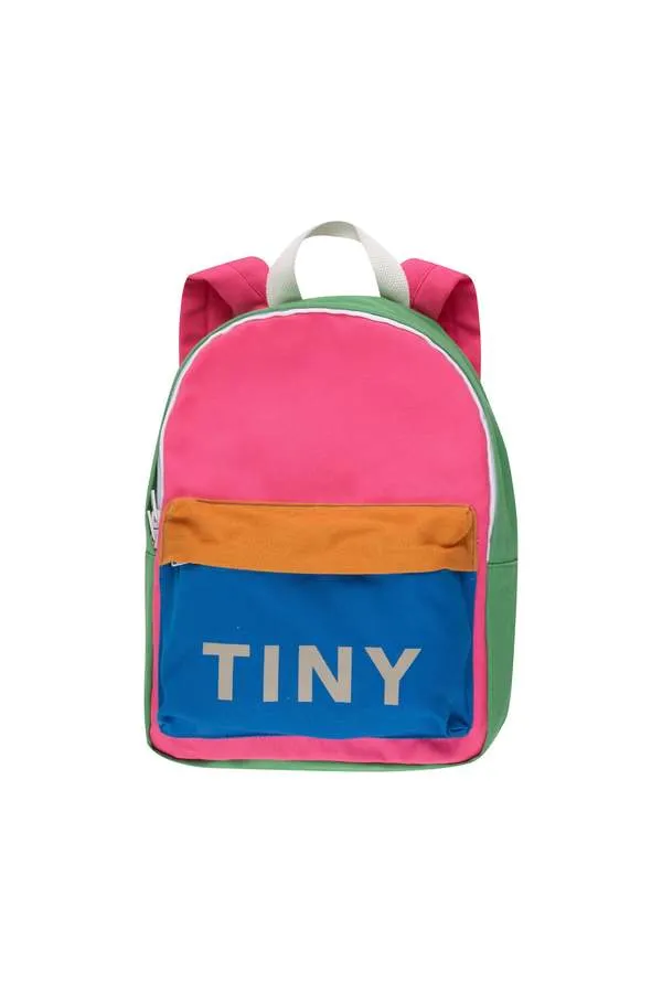 Kids Tinycottons Color Block Backpack - Pink/Mustard