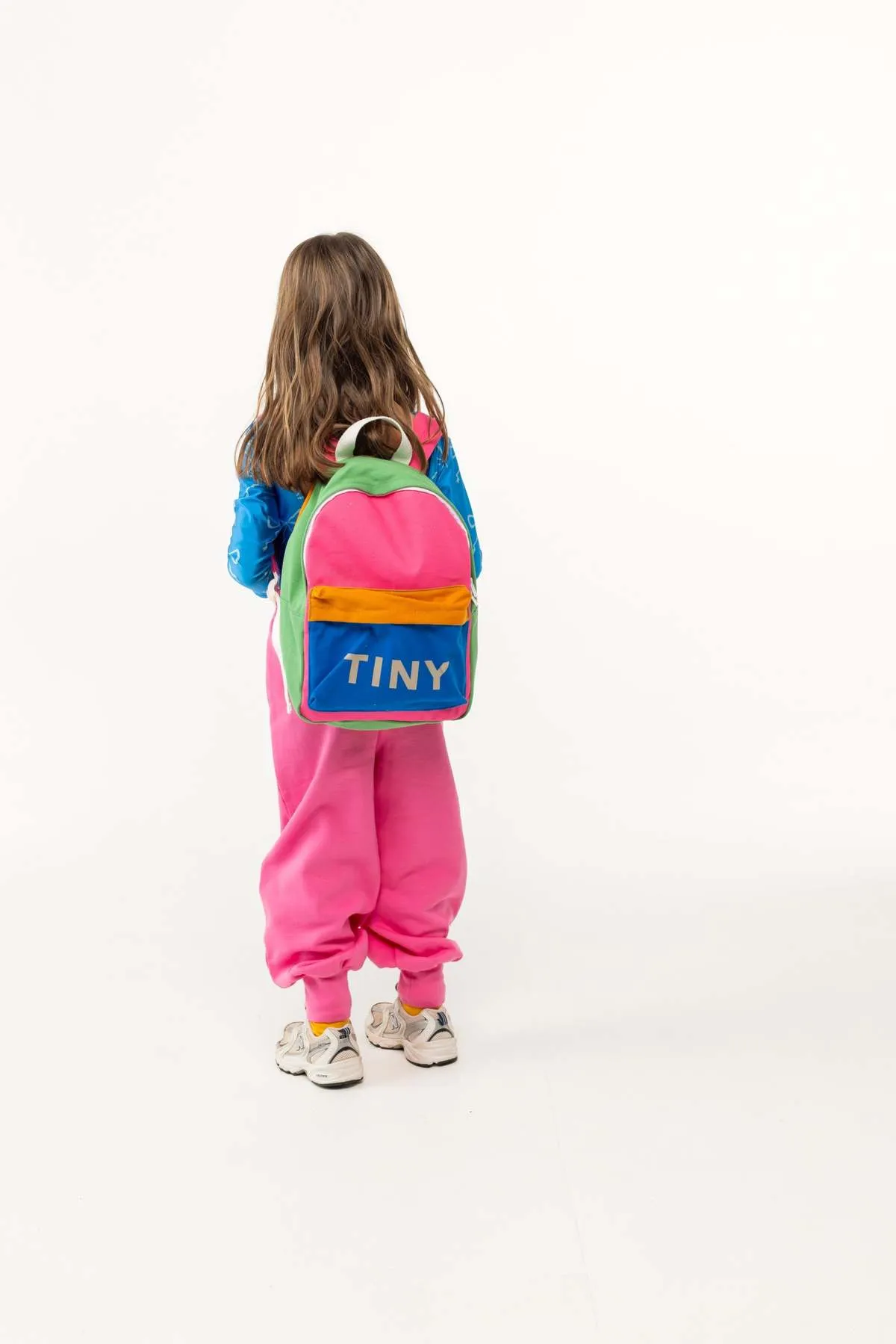 Kids Tinycottons Color Block Backpack - Pink/Mustard