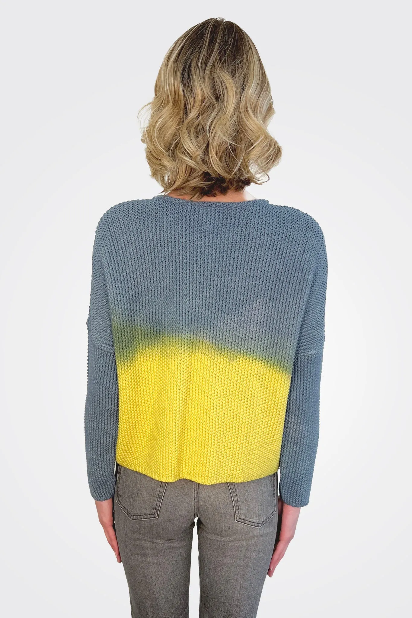 Knitted Pullover - Yellow Grey