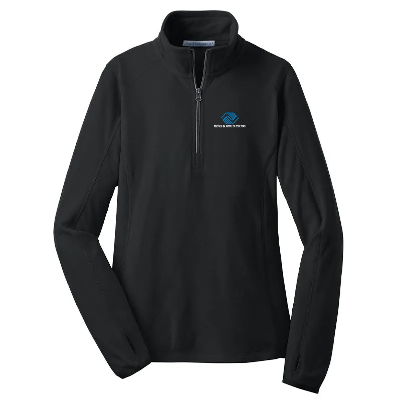 Ladies Microfleece 1/2 Zip Pullover - Black