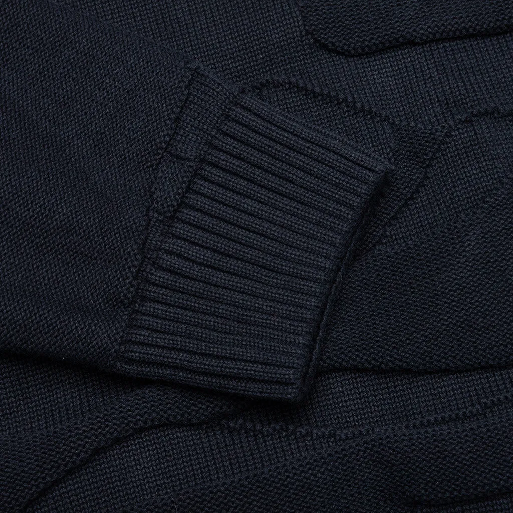 Landscaped Knitted Pullover - Navy Blue