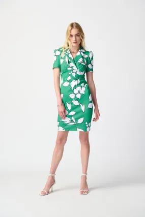 Leaf Print Wrap Front Dress Style 241033