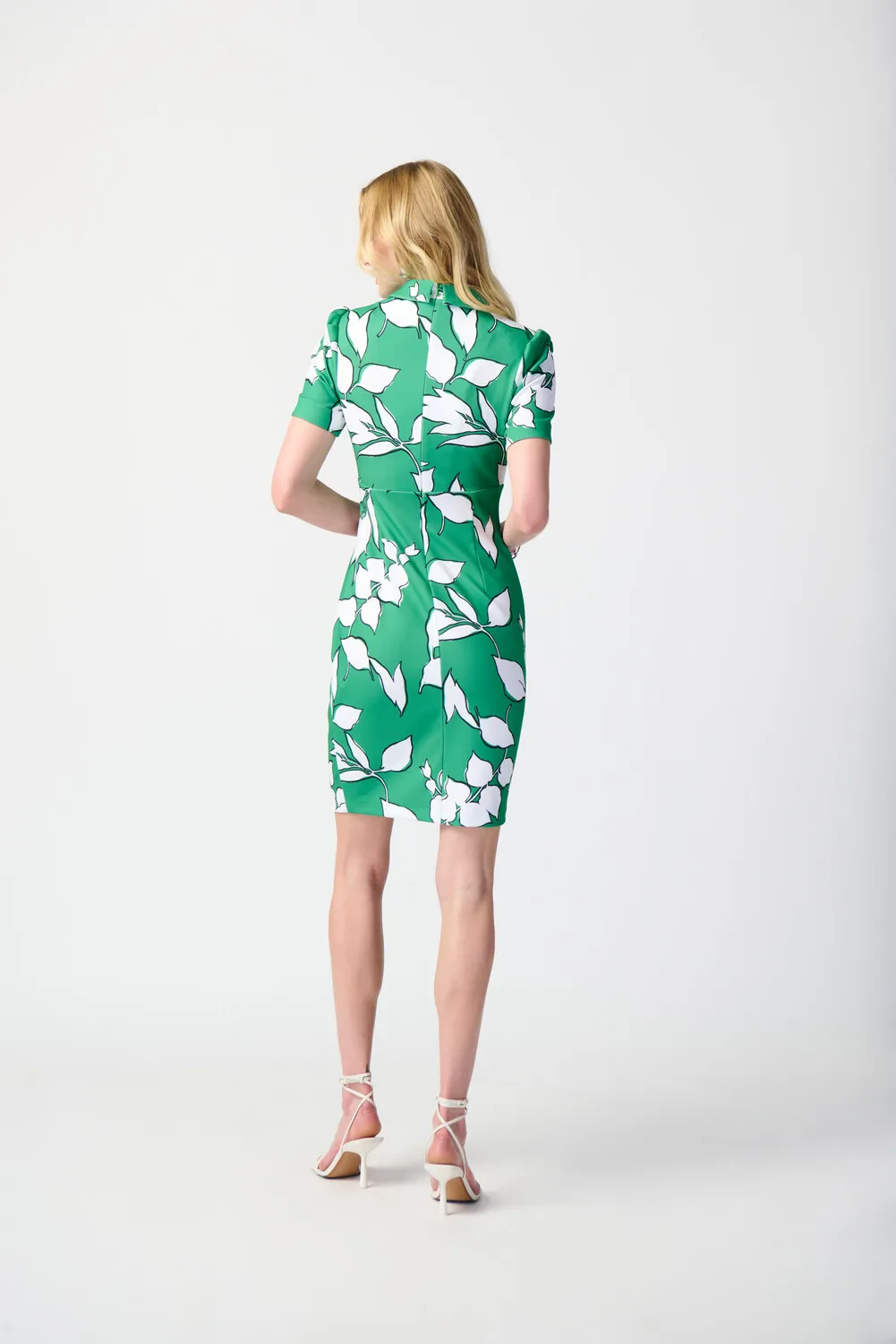 Leaf Print Wrap Front Dress Style 241033