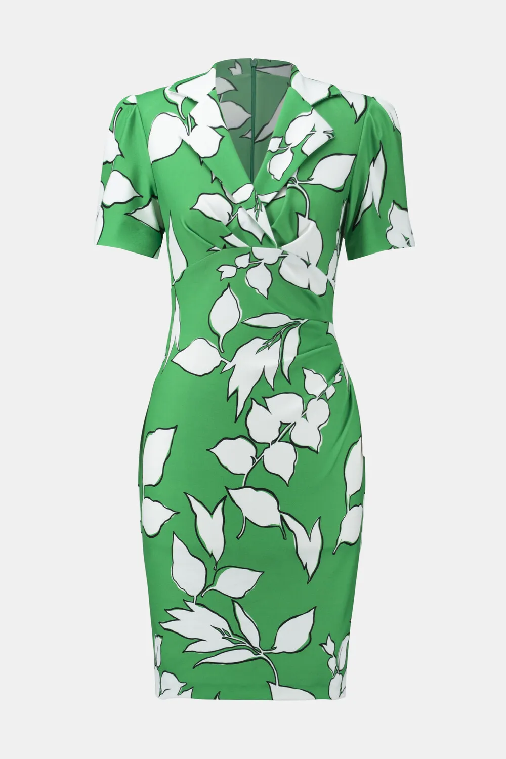 Leaf Print Wrap Front Dress Style 241033