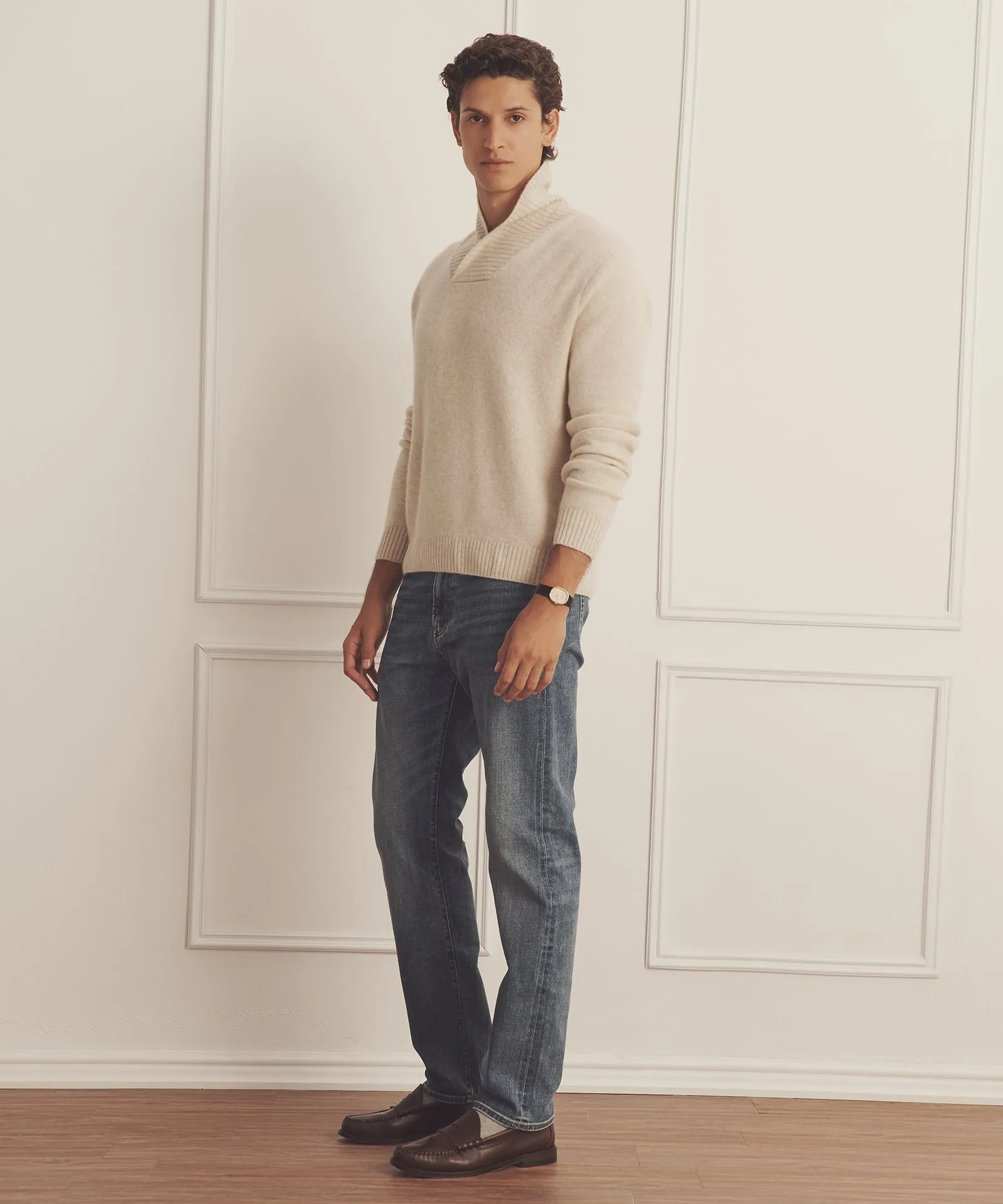 Luxe Cashmere Shawl Collar Pullover