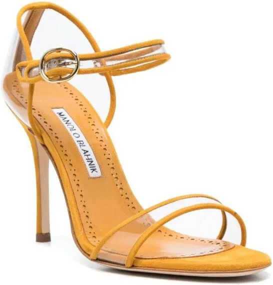 Manolo Blahnik Fersen 105mm suede sandals Yellow