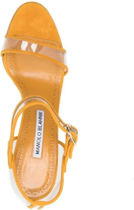 Manolo Blahnik Fersen 105mm suede sandals Yellow