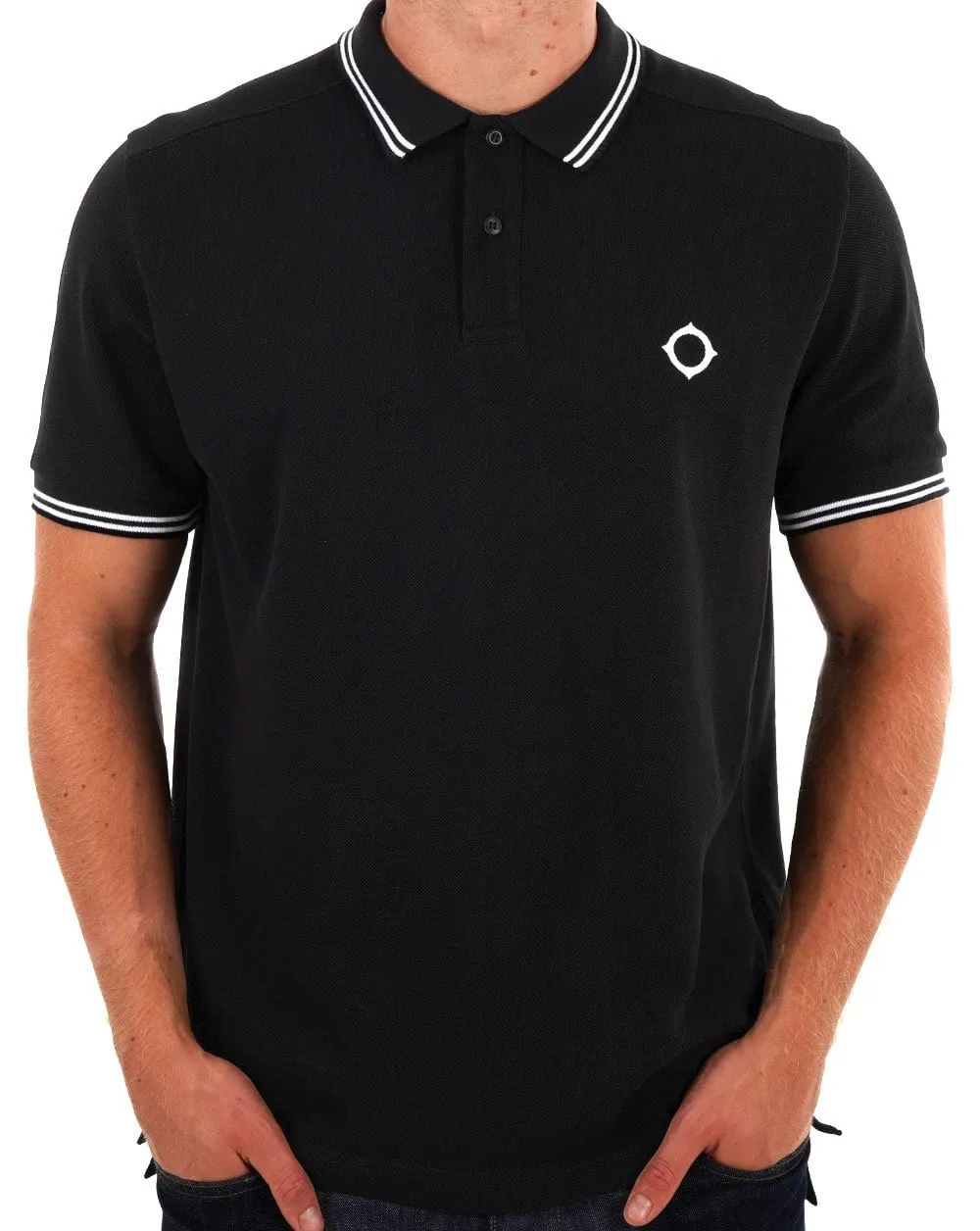 MA.STRUM Double Tipped Polo Black