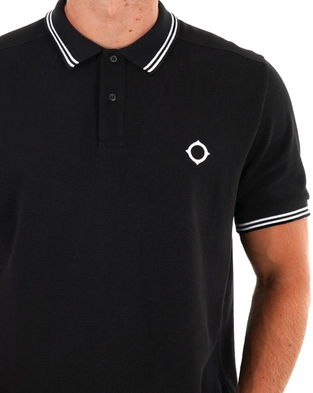 MA.STRUM Double Tipped Polo Black