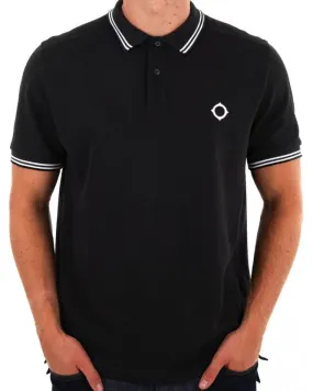 MA.STRUM Double Tipped Polo Black