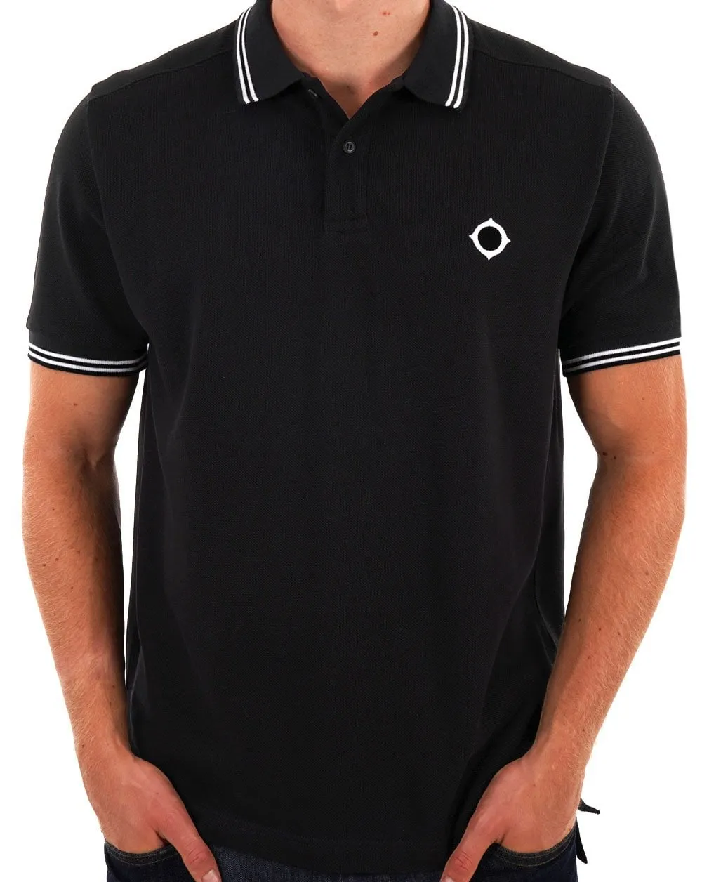 MA.STRUM Double Tipped Polo Black