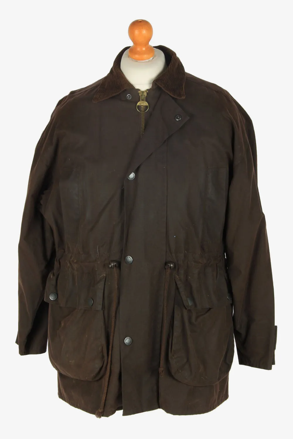 Mens Classic Waxed Jacket Vintage Size S Dark Brown C2392 - Pepper Tree London