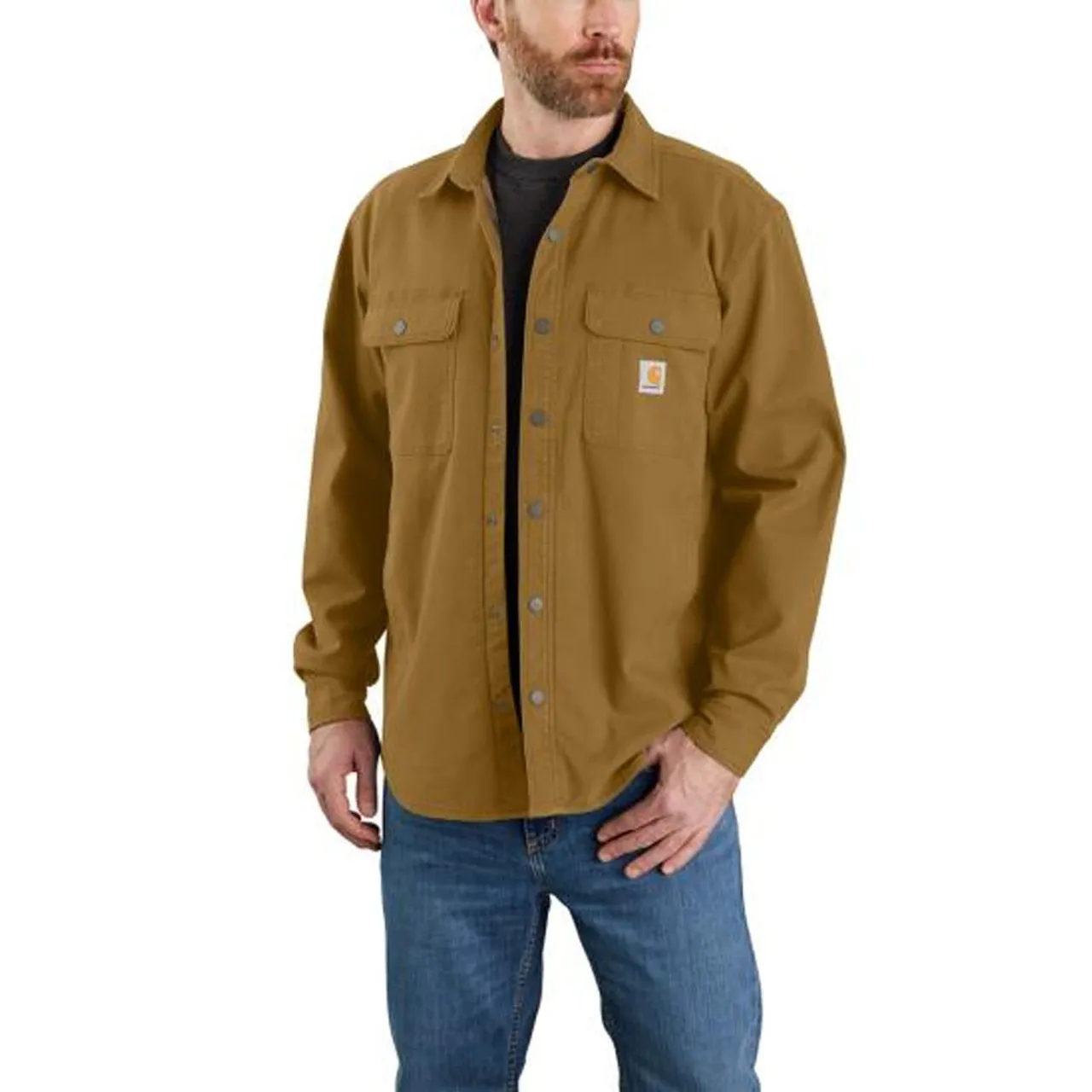 Men's Carhartt Rugged Flex Canvas Fleece-Lined Shirt Jacket