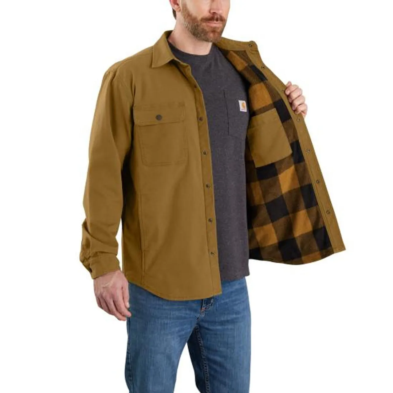 Men's Carhartt Rugged Flex Canvas Fleece-Lined Shirt Jacket