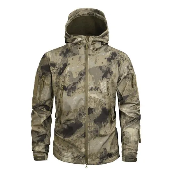 Military Style Camouflage Men's Softshell US Army Tactical Hooded Jacket