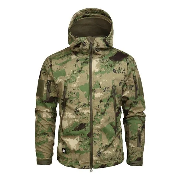 Military Style Camouflage Men's Softshell US Army Tactical Hooded Jacket