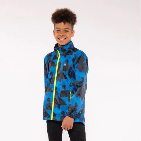 Mini Mac In A Sac Kids Packable Waterproof Jacket - Blue Camo