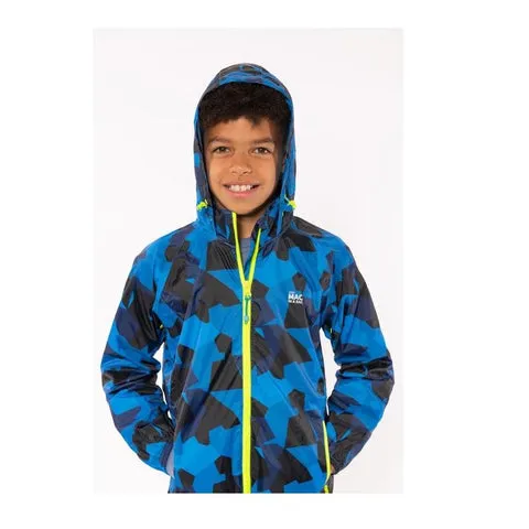 Mini Mac In A Sac Kids Packable Waterproof Jacket - Blue Camo