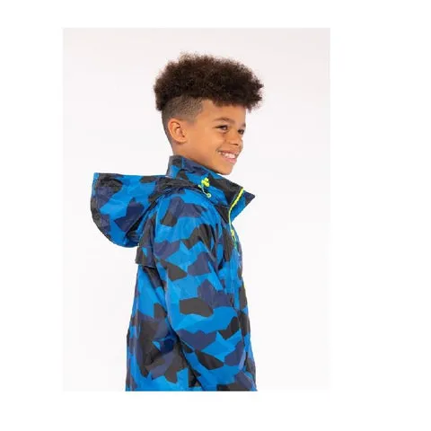 Mini Mac In A Sac Kids Packable Waterproof Jacket - Blue Camo