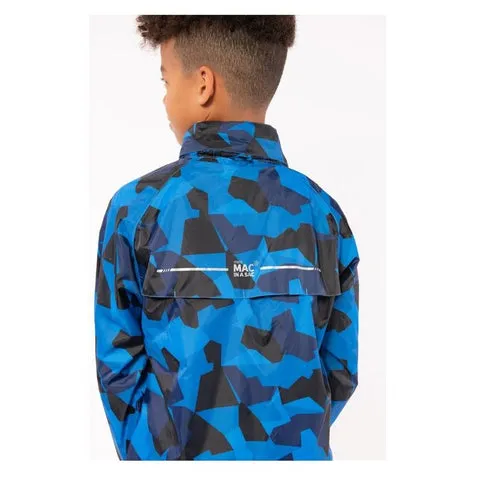 Mini Mac In A Sac Kids Packable Waterproof Jacket - Blue Camo