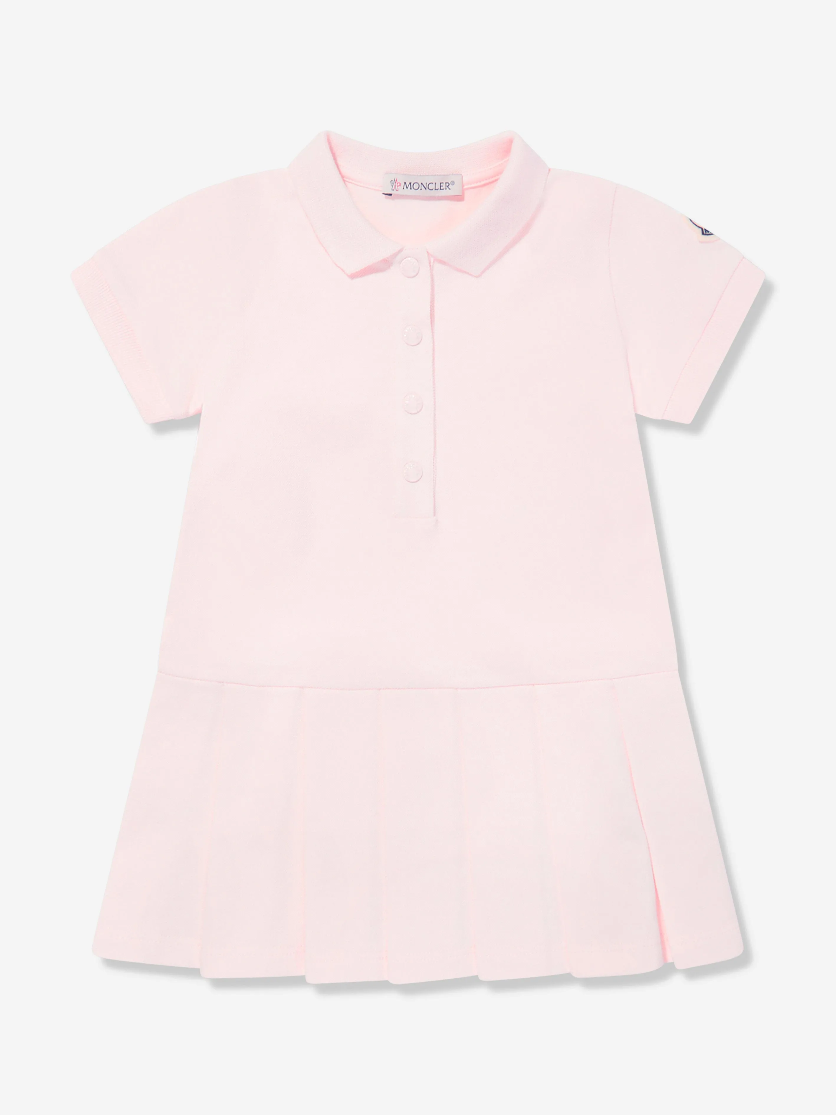 Moncler Enfant Baby Girls Branded Polo Dress in Pink