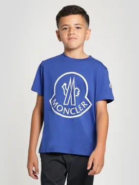 Moncler Enfant Boys Logo T-Shirt in Blue