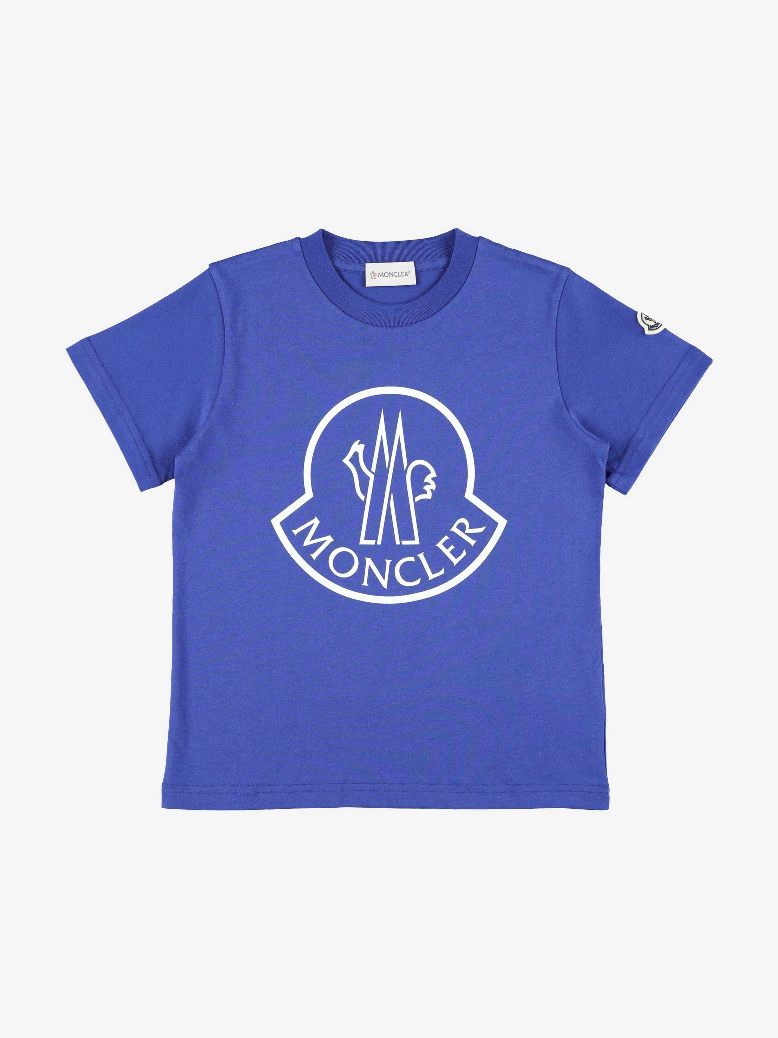 Moncler Enfant Boys Logo T-Shirt in Blue