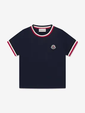 Moncler Enfant Boys Logo T-Shirt in Navy