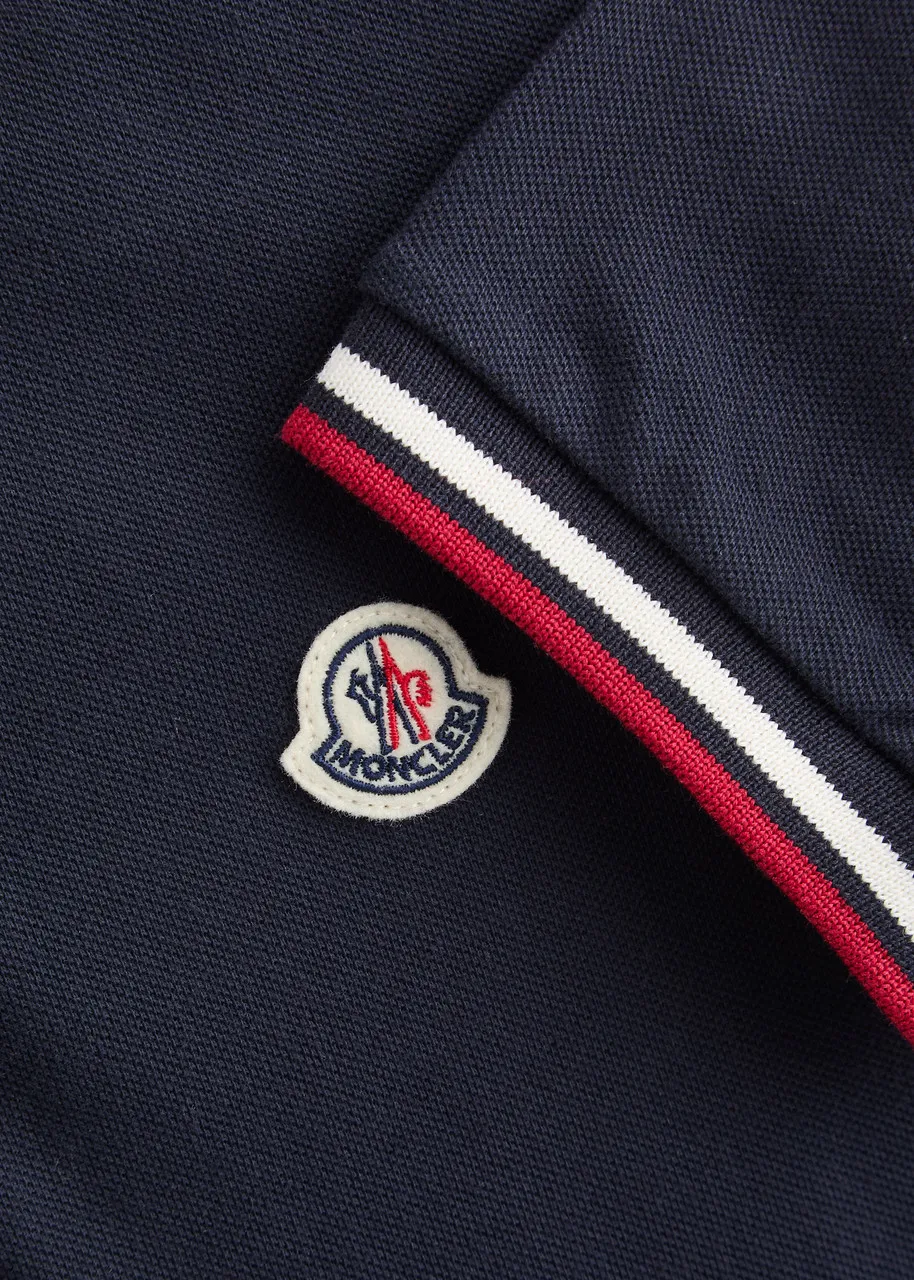 MONCLER KIDS Logo cotton polo shirt (12-14 years) -                         -                     -                