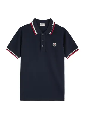 MONCLER KIDS Logo cotton polo shirt (12-14 years) -                         -                     -                