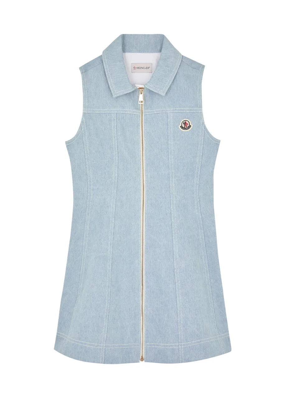 MONCLER KIDS Logo denim dress (8-10 years) -                         -                     -                