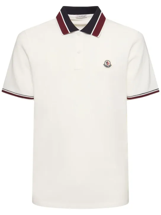 Moncler   Logo cotton piquet polo shirt 