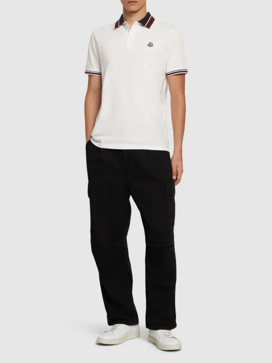 Moncler   Logo cotton piquet polo shirt 