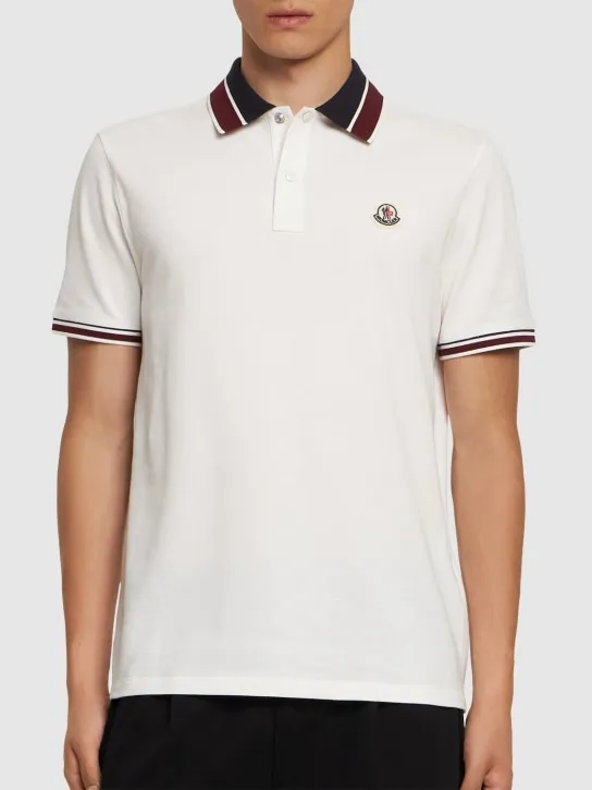 Moncler   Logo cotton piquet polo shirt 