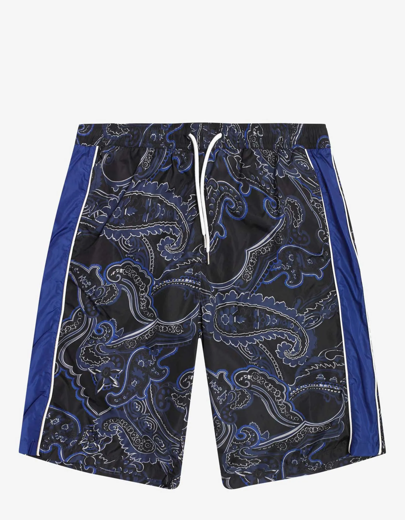 Moncler Navy Blue Paisley Print Swim Shorts