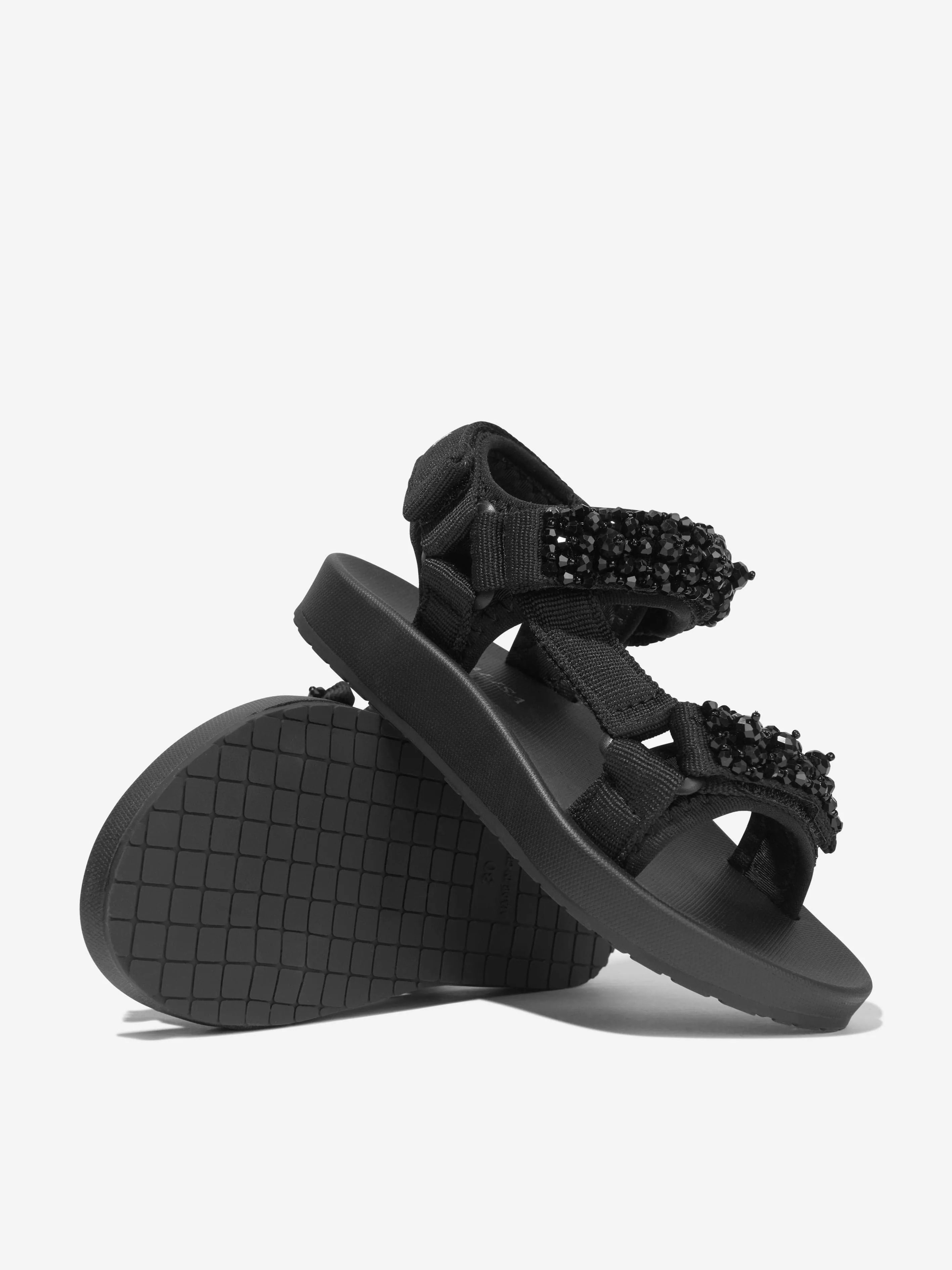 Monnalisa Girls Techno Soft Sandals in Black