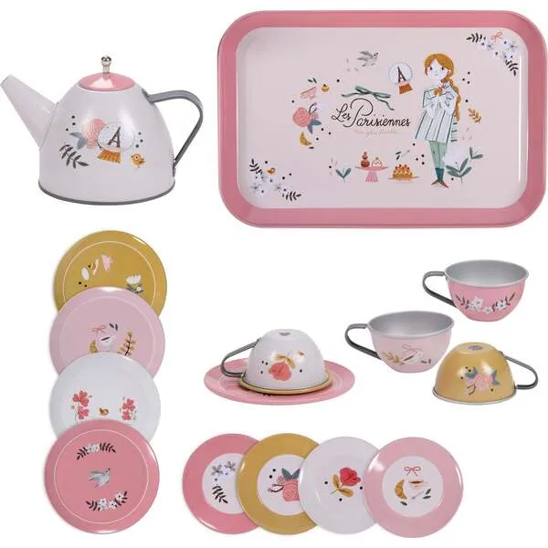 Moulin Roty Suitcase - New Tea Party Metal Set The Parisiennes