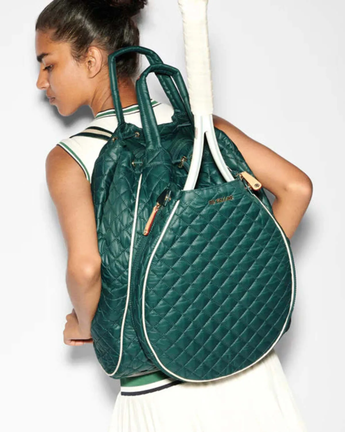 MZ Wallace Doubles Tennis Convertible Backpack - Emerald