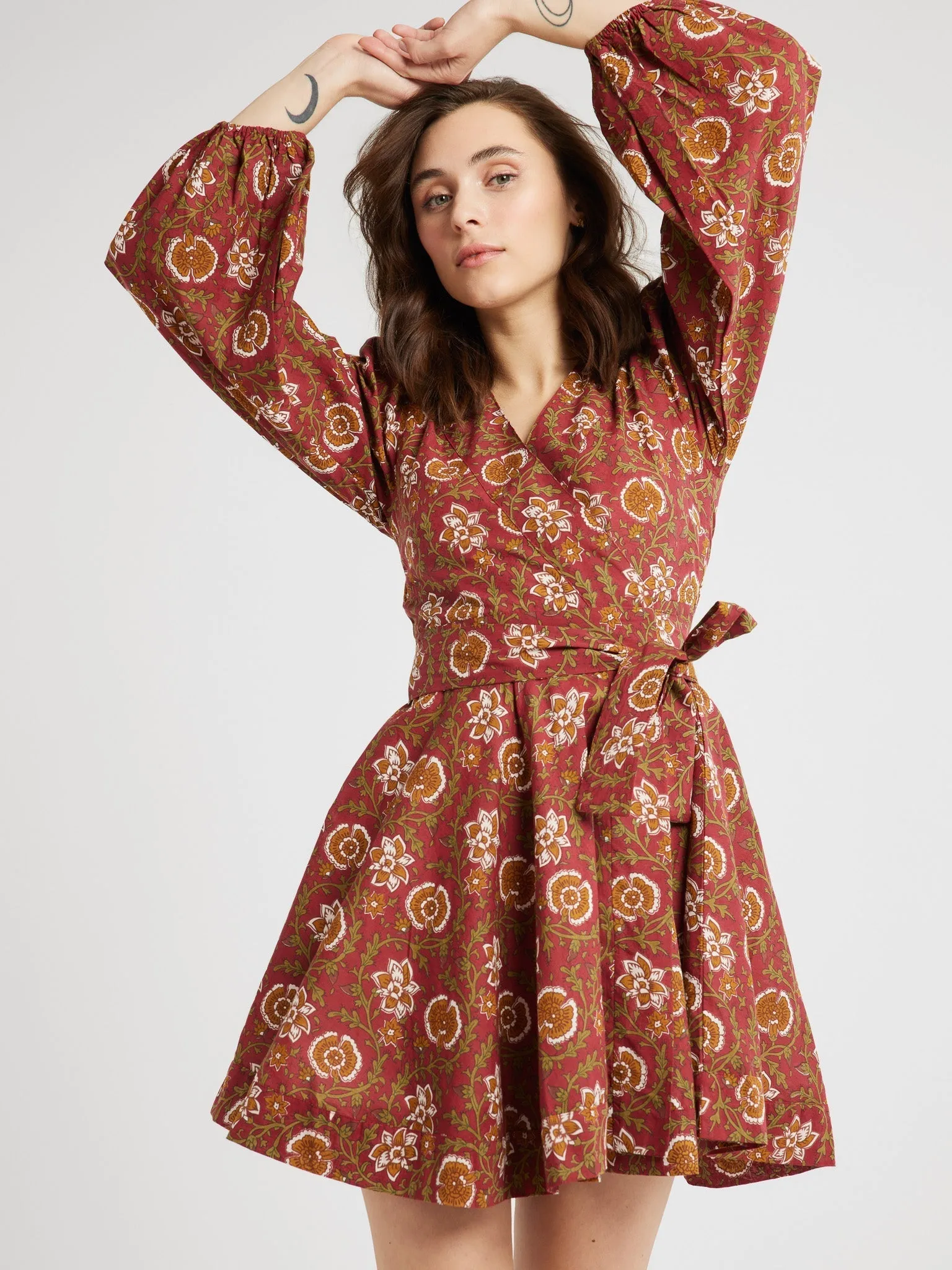 Nan Wrap Dress in Cinnabar