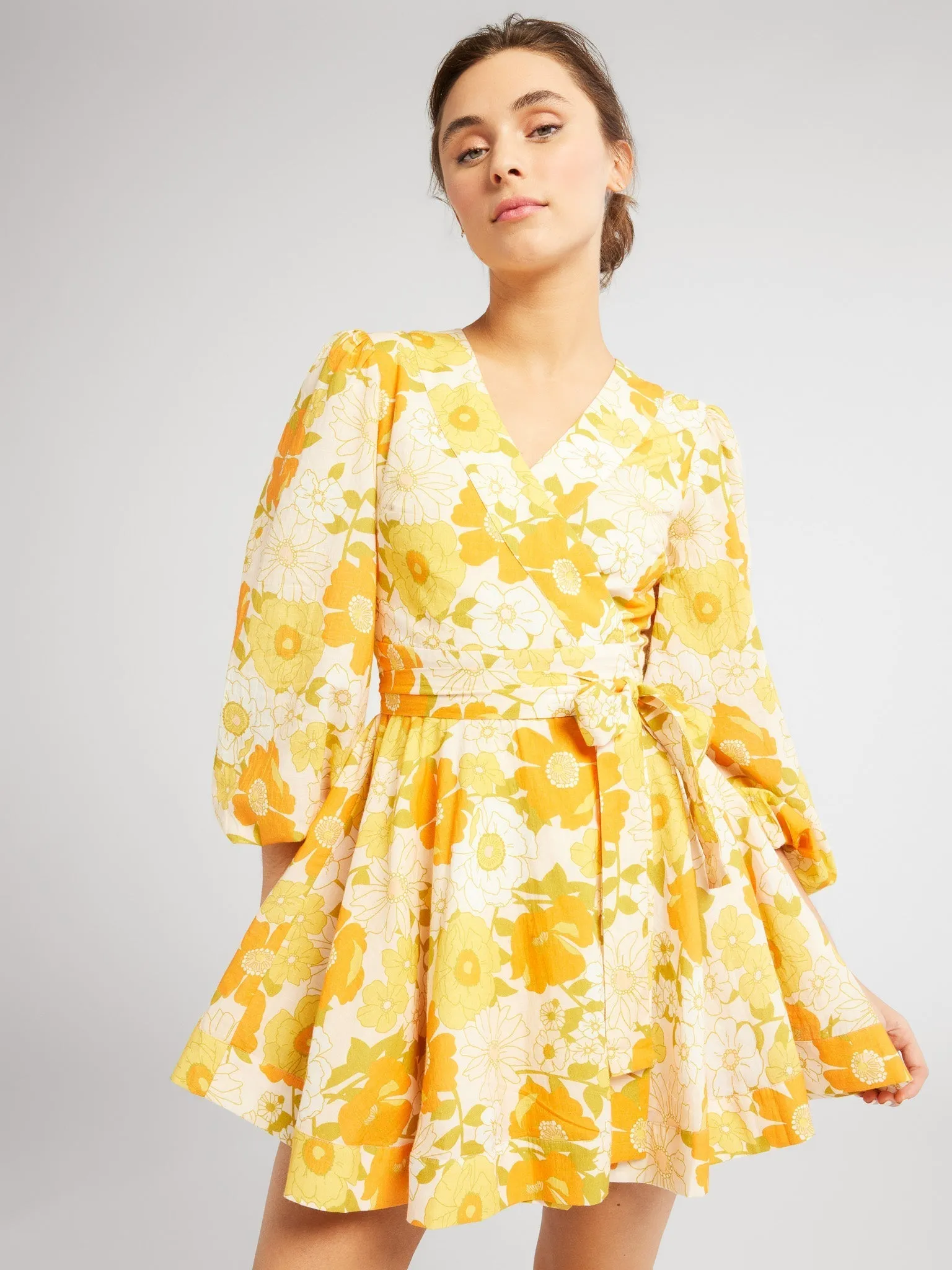 Nan Wrap Dress in Retro Floral