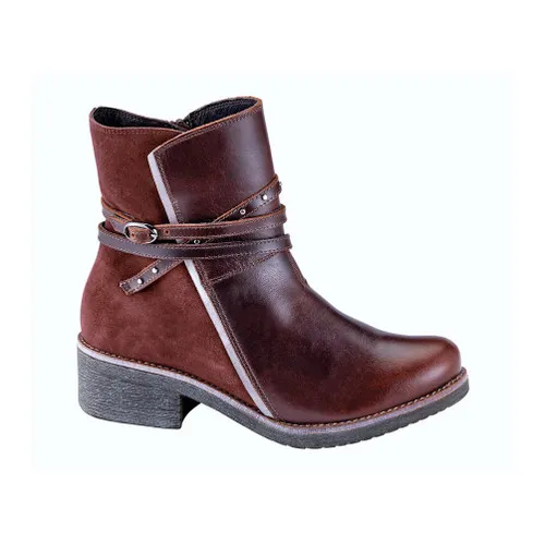 Naot Women's Poet Ankle Boot Brown Leather/Rust 38