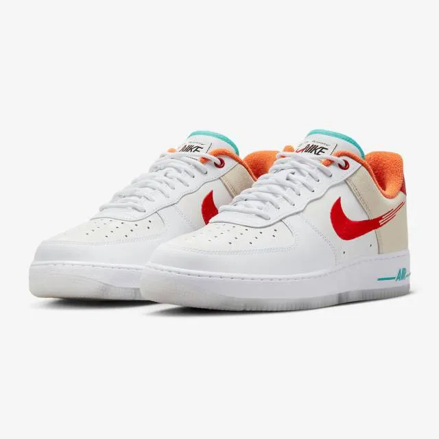 Nike air force 1 '07 premium (leap high/ summit white/ white/ washed teal/ university red) men us 8-