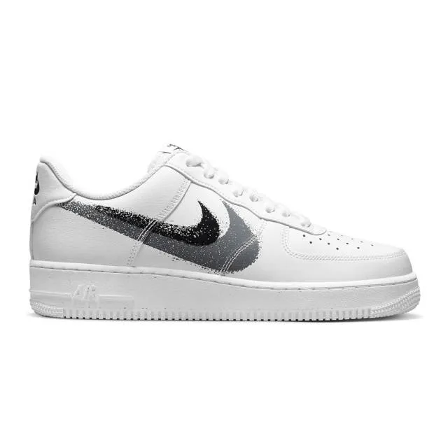 Nike air force 1 '07 (spray paint swoosh/ white/ cool grey/ black) men us 8-13 fd0660-100