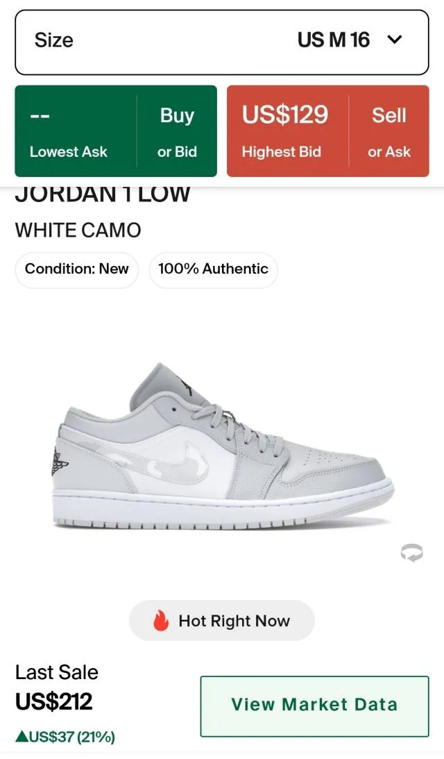 Nike air jordan 1 low white camo dc9036-100