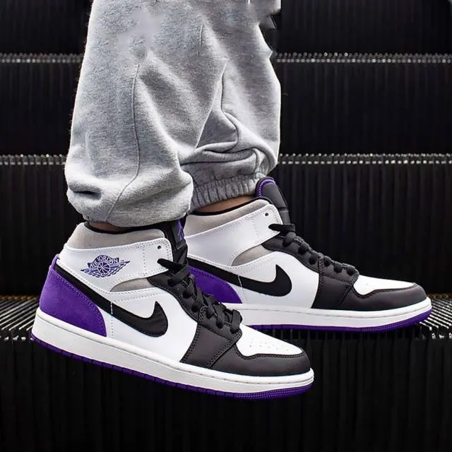 Nike air jordan 1 mid se black/varsity purple/white