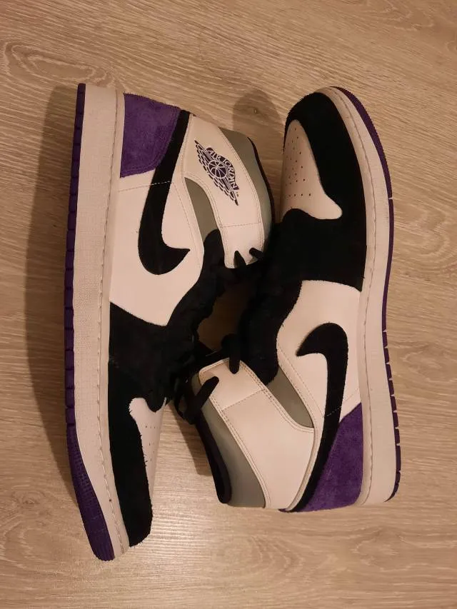 Nike air jordan 1 mid se black/varsity purple/white