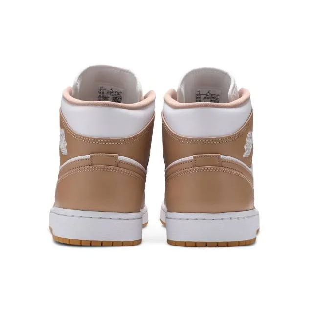 Nike air jordan 1 mid (tan gum/ hemp brown/ white/ gum yellow) me