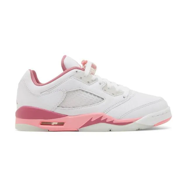 Nike air jordan 5 retro low gs (crafted for her/ white/ pink/ coral chalk/ desert berry/ black) big