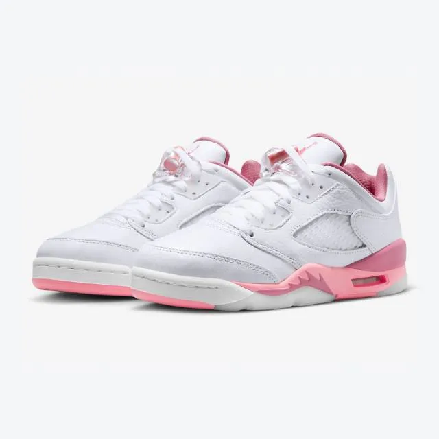 Nike air jordan 5 retro low gs (crafted for her/ white/ pink/ coral chalk/ desert berry/ black) big